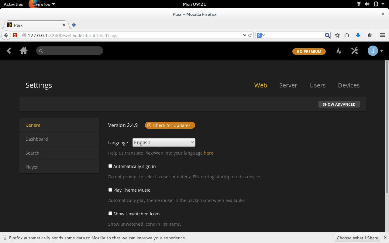 plex configuration